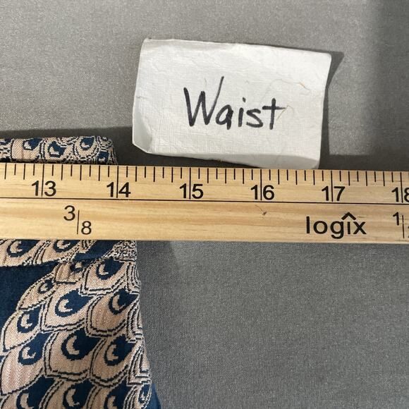 Ann Taylor Pencil Skirt Size 2 Teal Peacock Brocade Jacquard Tapestry Elegant - Picture 8 of 10